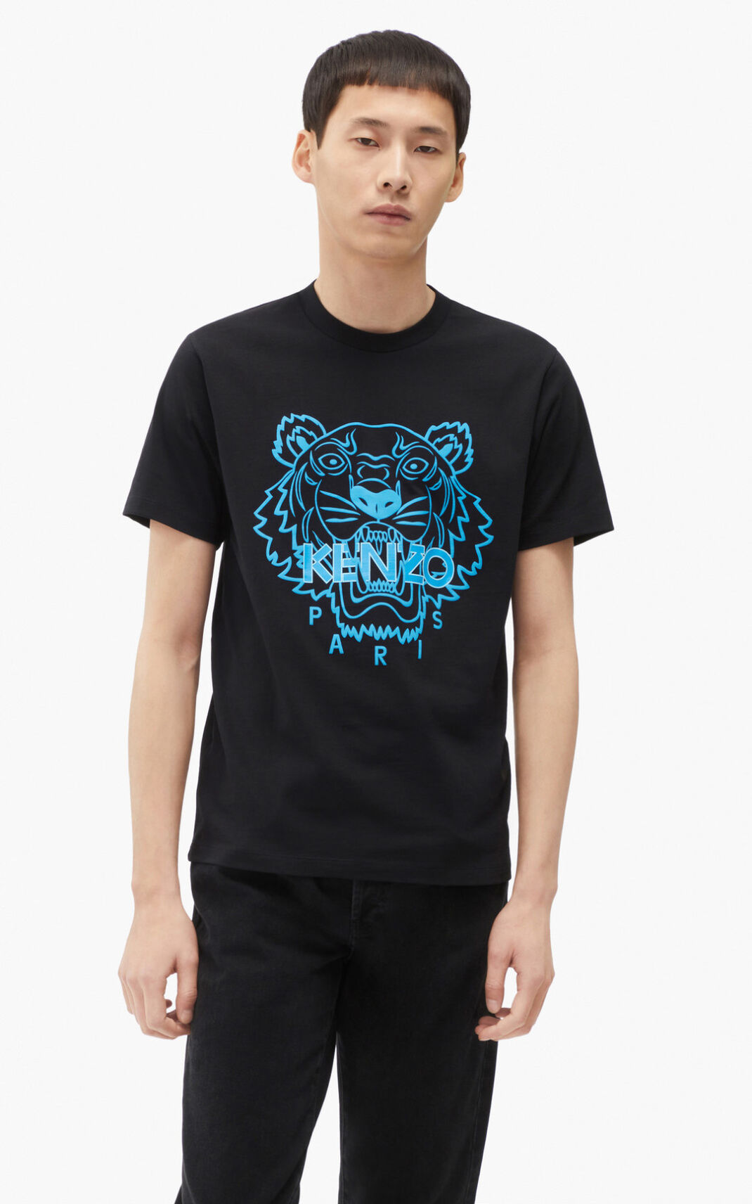 T Shirt Kenzo Tiger Homme Noir | OPDV-01375